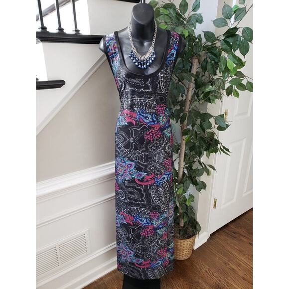 Avenue Women's Multicolor Polyester Scoop Neck Sleeveless Long Maxi Dress 22/24 - Picture 1 of 12